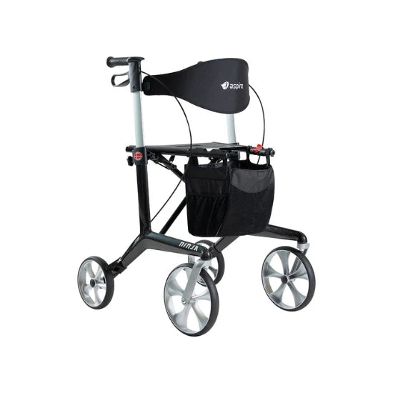 ASPIRE NINJA CARBON FIBER 4-wheel rollator walker RAVENHALL