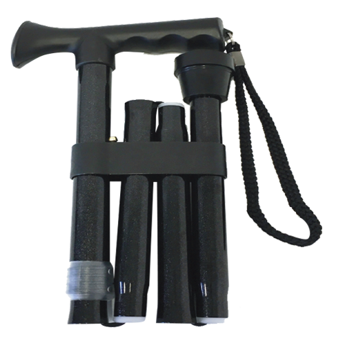 Black Pearl folding walking cane RGWS306, lightweight mobility aid available in Melbourne from Direct Mobility Australia