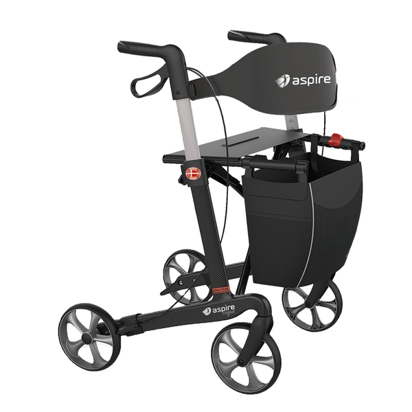 VOGUE CARBON FIBRE SEAT WALKER / ROLLATOR - Medium - Black