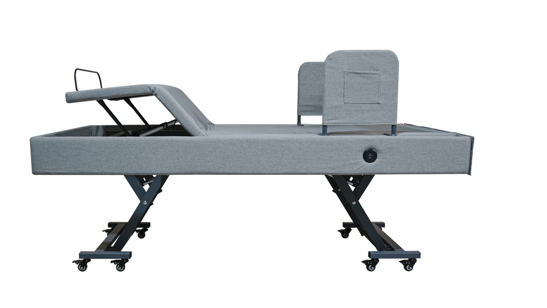 Comfort Care Dreame Lo Lo low-height nursing bed – ultra-low electric adjustable bed for elderly and NDIS users, safe fall-prevention design, hi-lo home care bed available in Melbourne from Direct Mobility Australia.